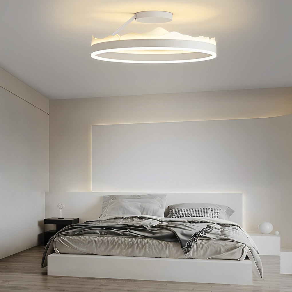 Ronde traploze dimbare LED witte Scandinavische plafondlampen opbouwverlichting