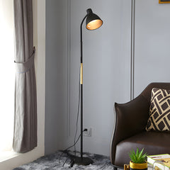 59 inch Houten en Metalen Boogvormige LED-Vloerlamp