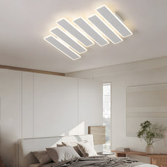 4/6-Lights White Metal Line Dimmable LED Ceiling Light