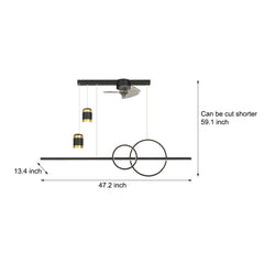 3 Step Dimming Creative Projection Modern Dining Room Chandelier with Fans