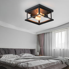 Vierkante IJzeren Retro Industriële Plafondlampen Opbouwverlichting