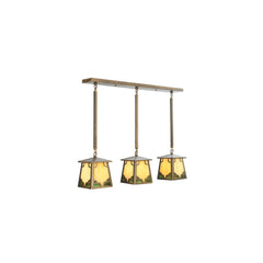 3 Light 29" Wide Linear Pendant with Handmade Shade