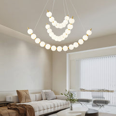 Acrylic Pearls Crown Chandelier