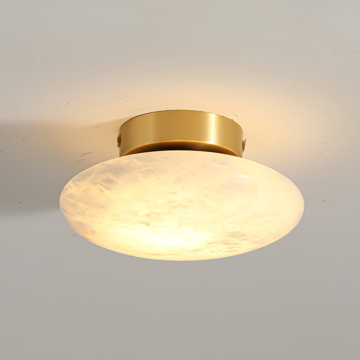 Alabaster Oval Overhead light Ceiling Lamp