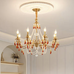 Aureate Amber Crystal Ceiling fixture Chandelier