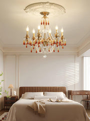 Aureate Amber Crystal Ceiling fixture Chandelier