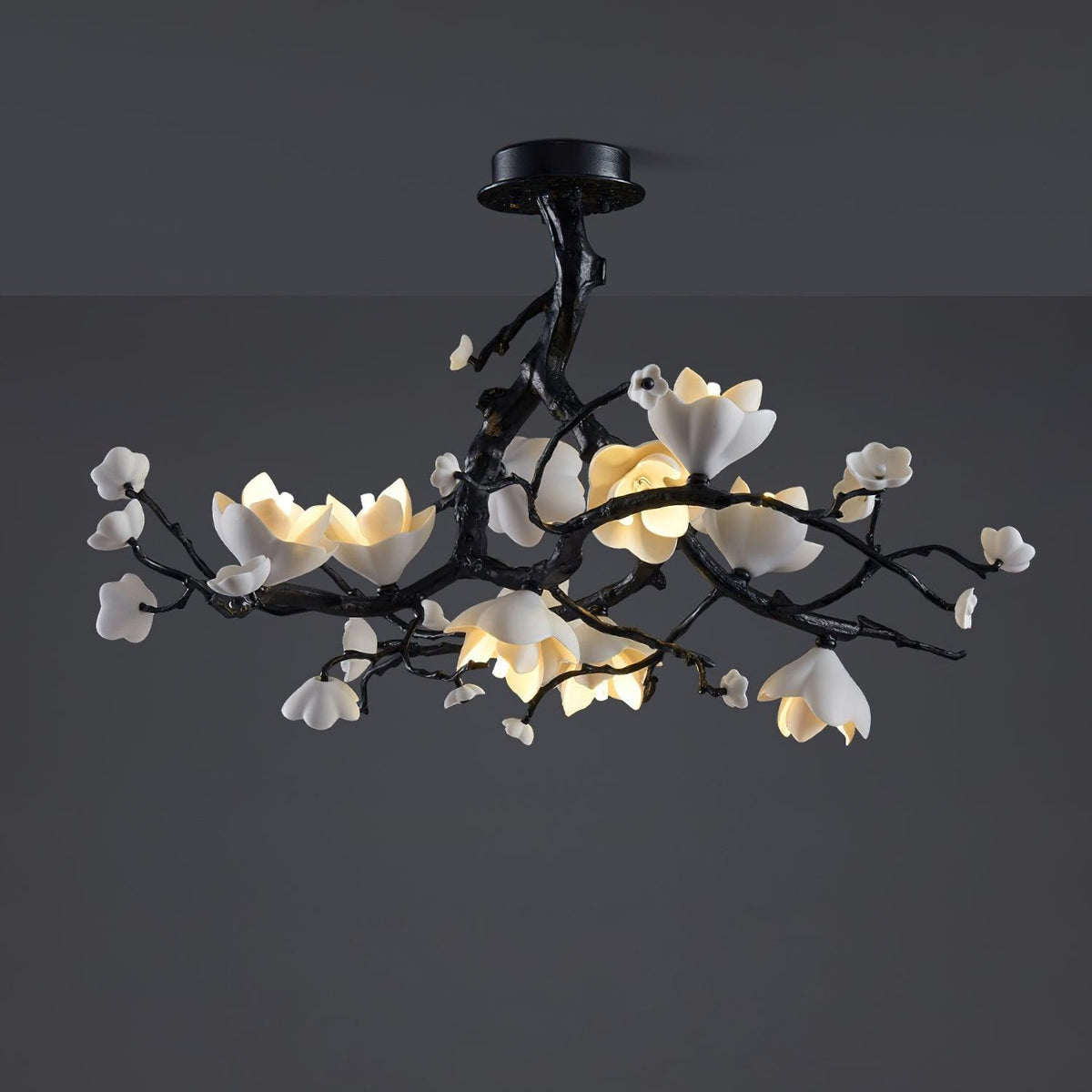 Black Copper Tree Crown Chandelier