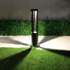 Black Cylindrical Solar Post light Outdoor Post Light