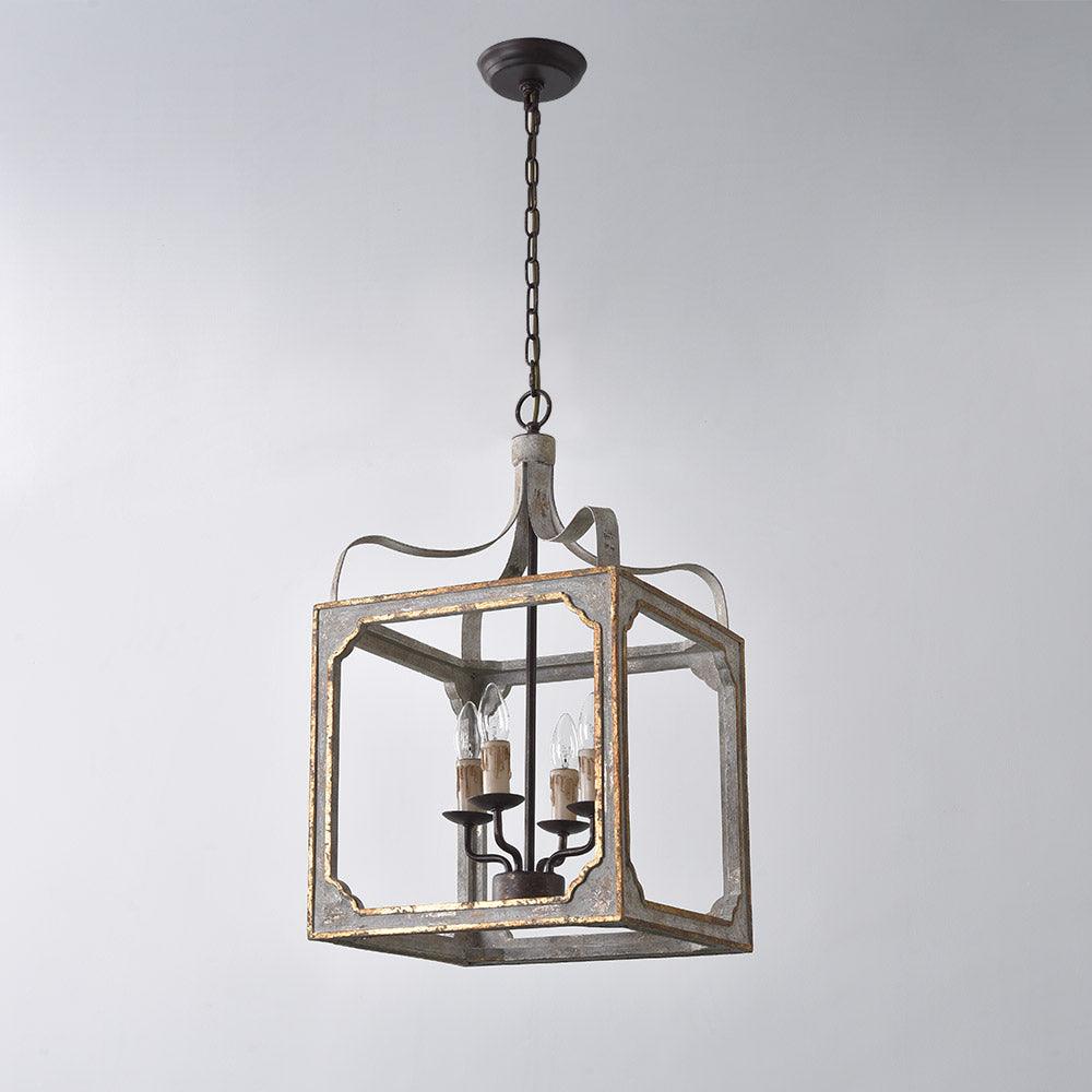 Boho Rustic Cube Ceiling fixture Chandelier