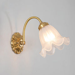 Brass Floral Glass Lamp bracket Sconce