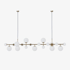 Brass Glass Globe Electrolier Chandelier