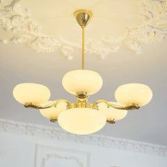 Brass Radiance Orb Gasolier Chandelier