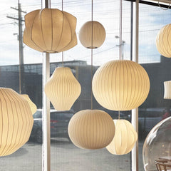 Bubble Mulberry Silk Hanging light Pendant Lamp