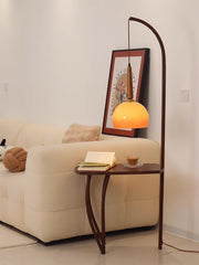 Cantilever Wood Accent Torchiere Lamp Floor Lamp