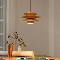 Cascade Wooden Disc Ceiling light fitting Pendant Lamp