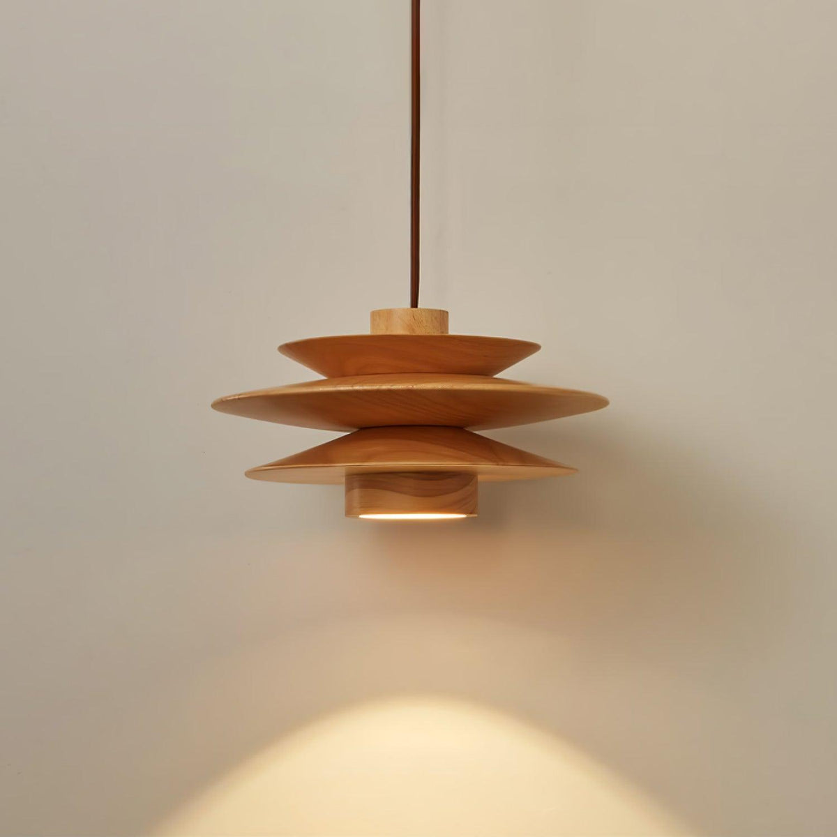 Cascade Wooden Disc Ceiling light fitting Pendant Lamp