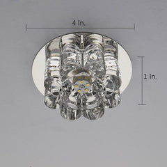 Electroplated Metal Crystal Flower Multi Color LED Modern Ceiling Light