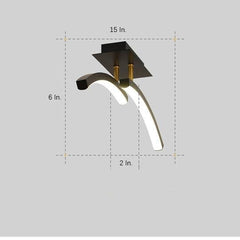 Creative Arc Shaped Dimmable LED Modern Flush Mount Ceiling Lighting
