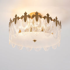 Decorative Pattern Glass Round Gasolier Chandelier