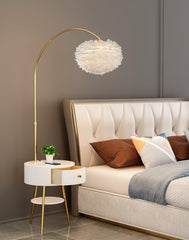 Feather Drawer Uplight Lamp Floor Lamp