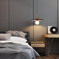 Flying Saucer Walnut Houselight Pendant Lamp