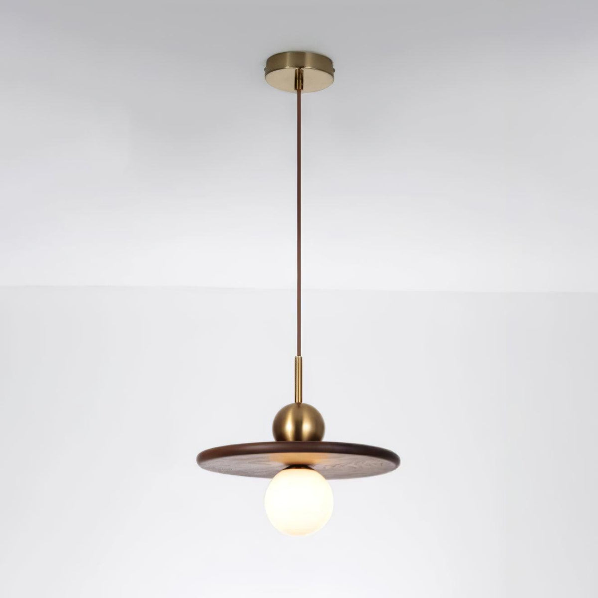 Flying Saucer Walnut Houselight Pendant Lamp