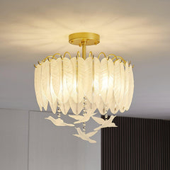 Glass Feather Ceiling fixture Ceiling Light