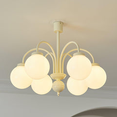 Cream Glass Sphere Ceiling fixture Chandelier