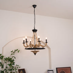Hemp Rope Industrial Large Wheel Crown Chandelier