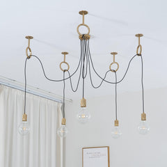 Industrial Spider Gasolier Chandelier