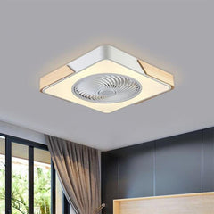 21'' LED Round Square Flush Mount Bladeless Ceiling Fan Lights