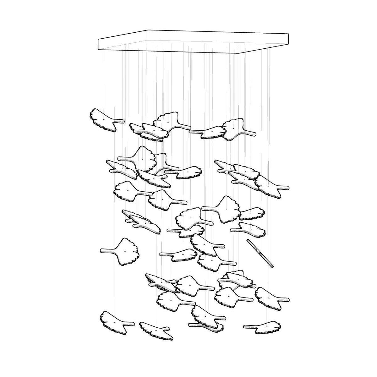 Multicolor Crystal Maple Leaf Gasolier Chandelier