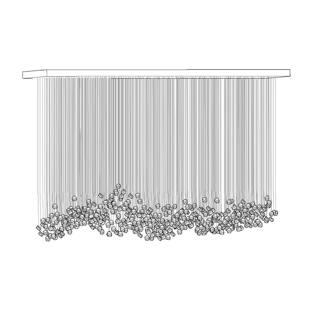 Multicolor Crystal Stone Candelabrum Chandelier