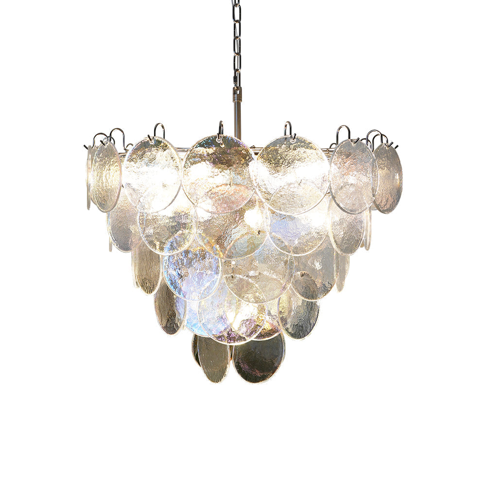 Murano Disc Iridescent Pendant light Chandelier