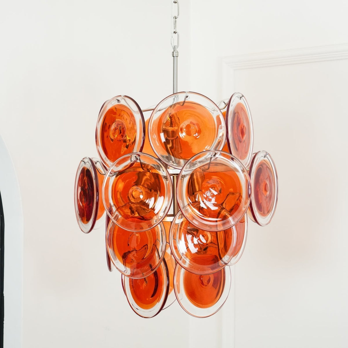 Murano Orange Disk Glass Pendant light Chandelier