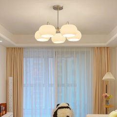 Nickel Glass Persimmon Electrolier Chandelier