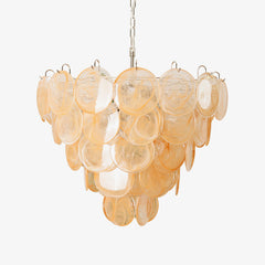 Orange Murano Disc Crown Chandelier