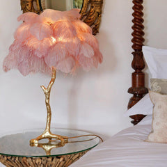 Ostrich Feather Portable lamp Table Lamp