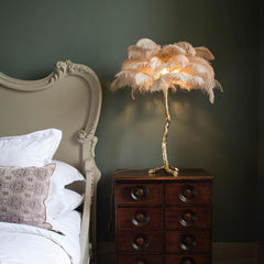 Ostrich Feather Portable lamp Table Lamp