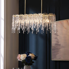 Rectangular Icicle Glass Gasolier Chandelier