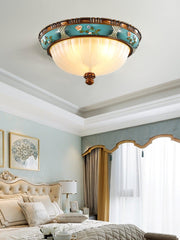 Retro Floral Resin Recessed Overhead fixture Ceiling Light