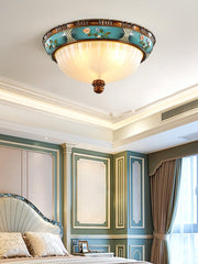 Retro Floral Resin Recessed Overhead fixture Ceiling Light