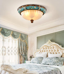 Retro Floral Resin Recessed Overhead fixture Ceiling Light