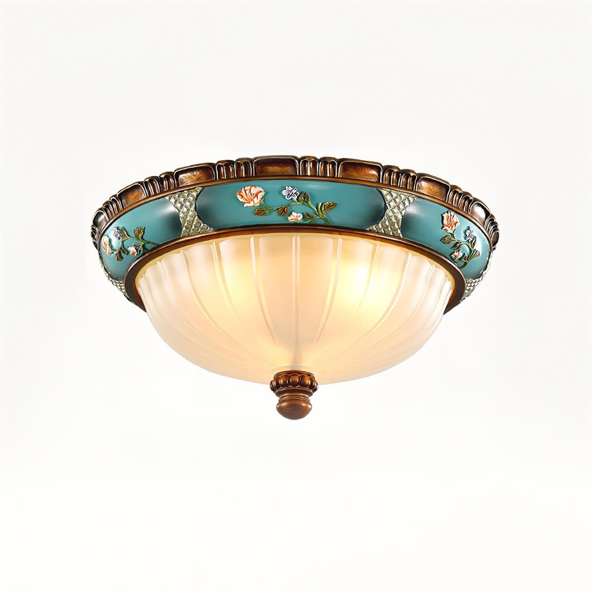 Retro Floral Resin Recessed Overhead fixture Ceiling Light