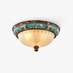 Retro Floral Resin Recessed Overhead fixture Ceiling Light