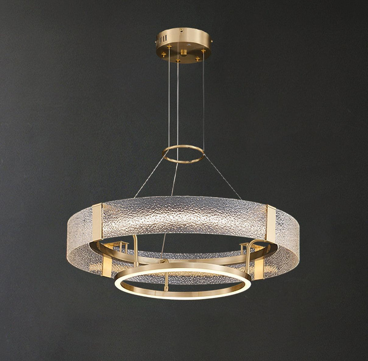 Ripple Glass Gasolier Chandelier