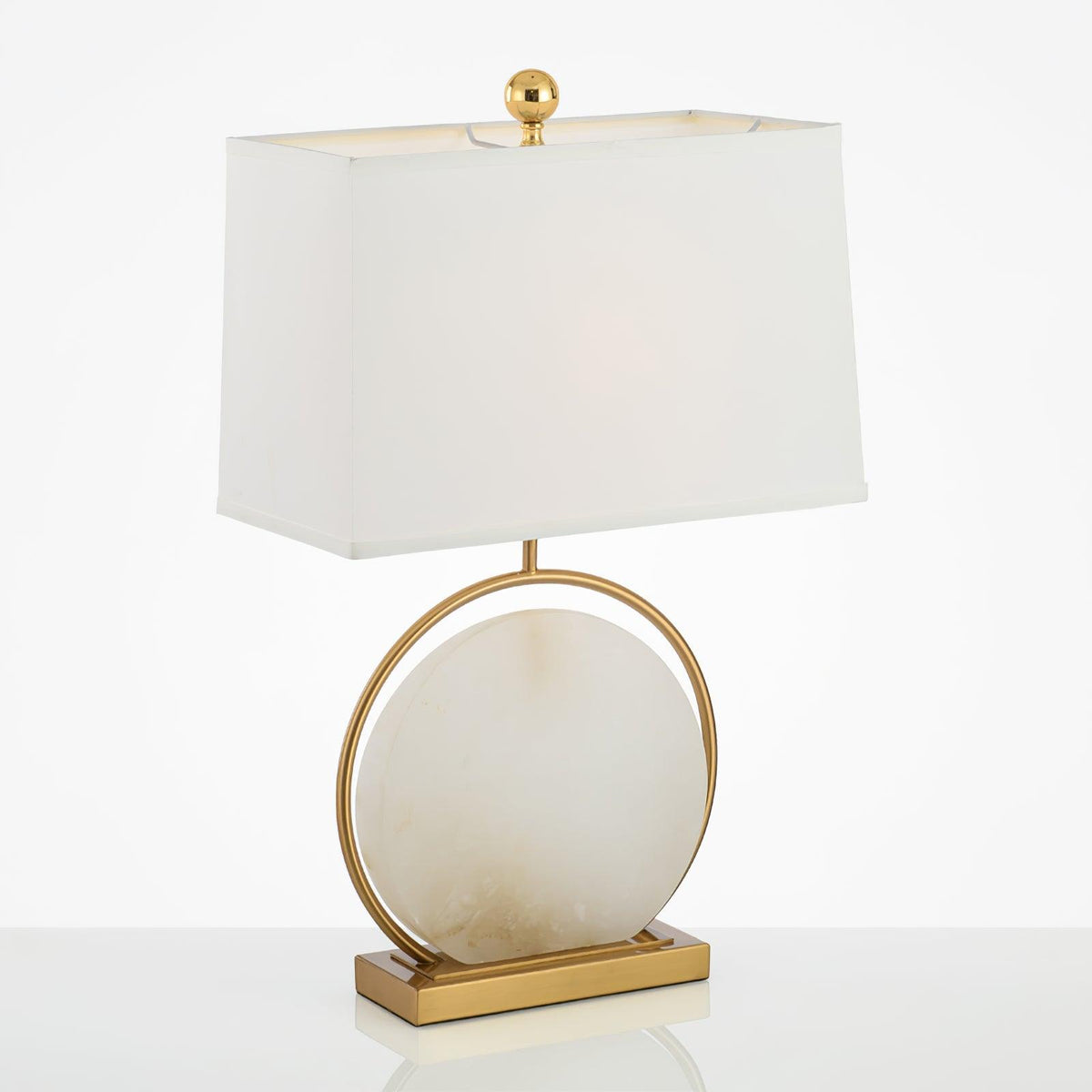 Roma White Marble Side table lamp Table Lamp