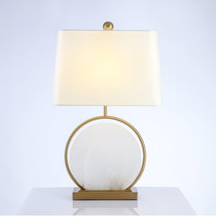 Roma White Marble Side table lamp Table Lamp