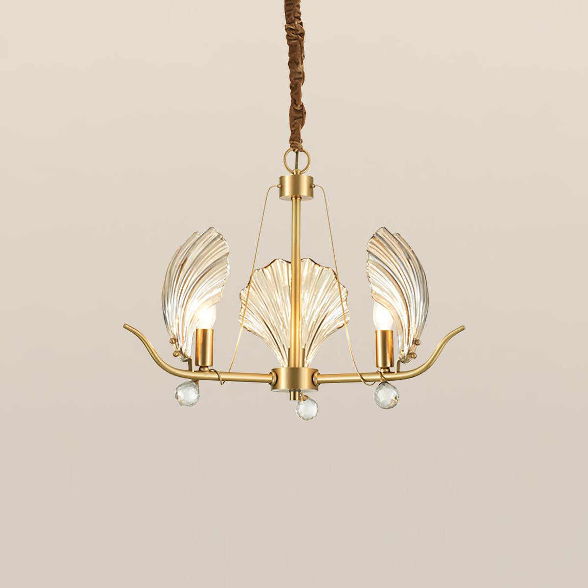 Shell Crystal Gasolier Chandelier