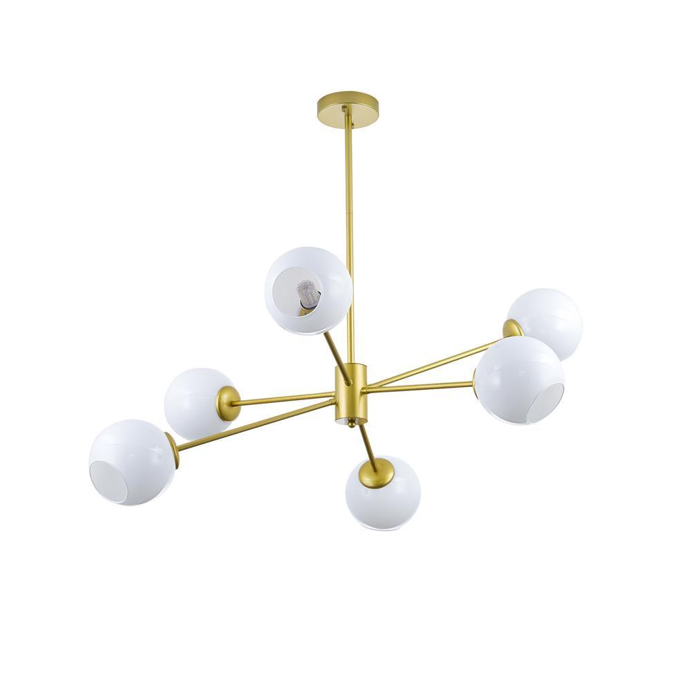 Staggered Glass 6 Light Candelabrum Chandelier